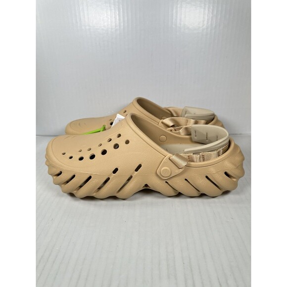 Size 12 Crocs Echo Mens Slip On Clogs Shoes Wheat Beige Comfort 207937-209 NEW - Picture 3 of 7